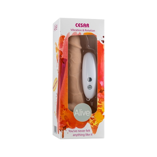 ALIVE CESAR REALISTIC PENIS WITH VIBRATION AND ROTATION 17.5CM
