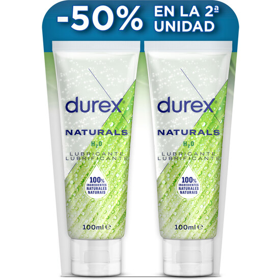 Durex Naturals Duplo Gel Intimate Lubricant Pure 100% Natural 2x100ml