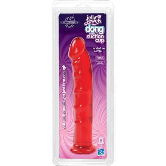 JELLY JEWELS - DILDO WITH SUCTION BASE - RED