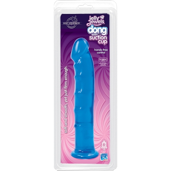 JELLY JEWELS - DILDO WITH SUCTION IN THE BASE - BLUE