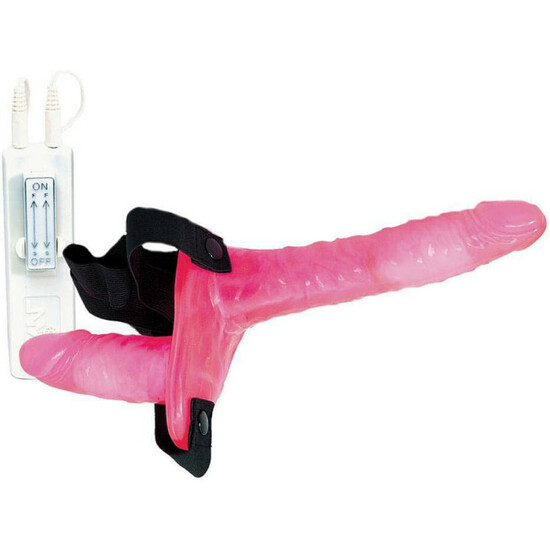 Joyride Duo - Pink Double Penetration Vibrating Penis Harness
