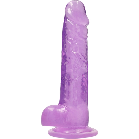 REALISTIC PENIS WITH TESTICLES 23 CM - PURPLE