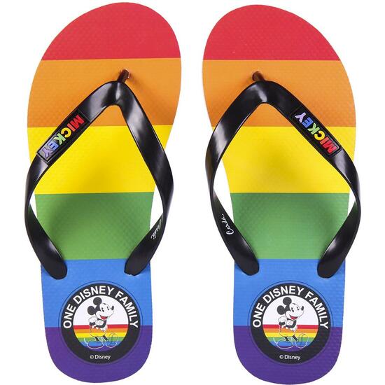 Multicolored Disney Pride Flip Flops