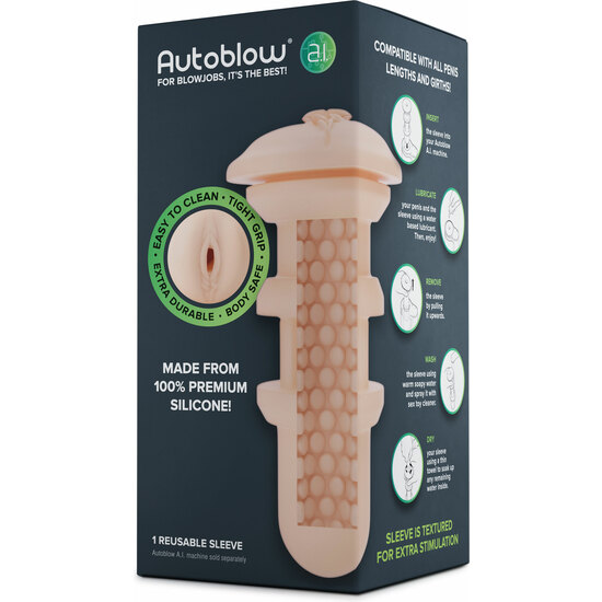 AUTOBLOW - SILICONE COVER WITH VAGINA SHAPE - WHITE