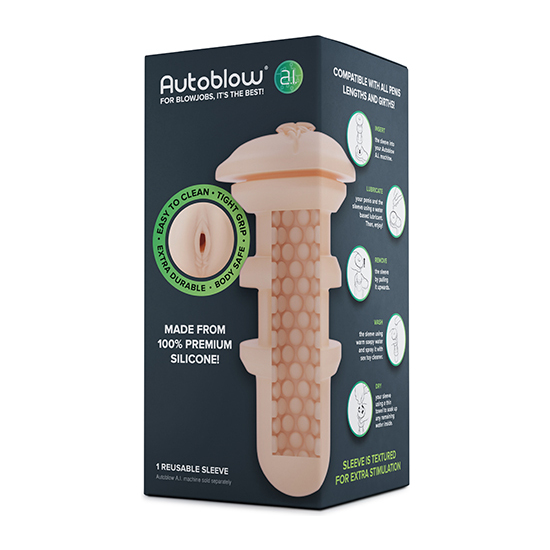 AUTOBLOW - SILICONE COVER WITH VAGINA SHAPE - WHITE
