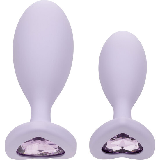 First Time Crystal Duo Plugs Silicone - Violet