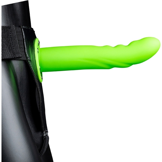 Textured Curved Ouch-strap-on - 8/20 Cm - Glow In The Dark