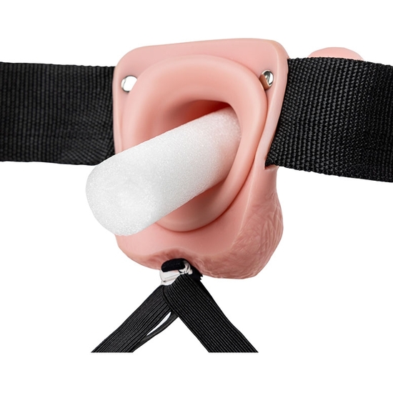 REALROCK-STRAP-ON VIBRATORY HOLLOW WITH BALLS - 9/ 23 CM-SKIN