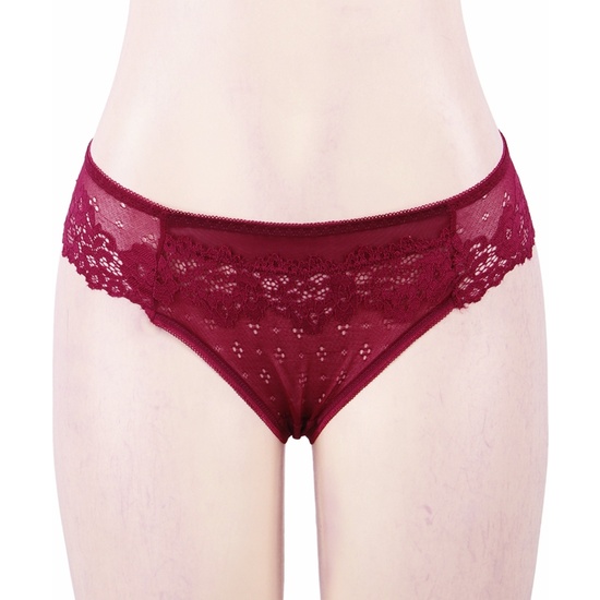 L-XL SEXY WINE RED FLORAL LACE PANTIES