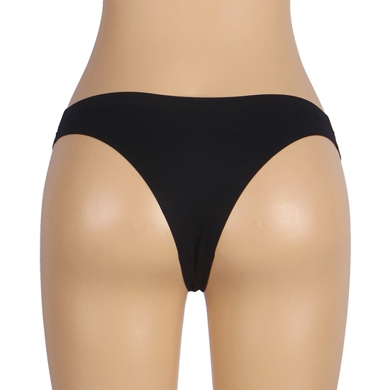 HIGH QUALITY BLACK SOLID COLOR THONG