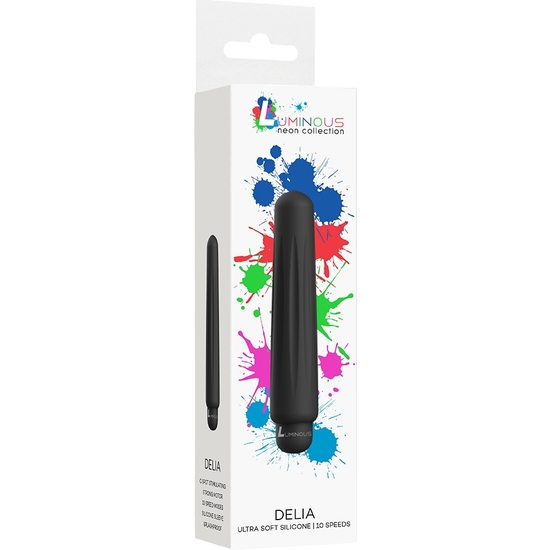 DELIA - BULLET VIBRATOR - ABS BULLET WITH SILICONE SLEEVE - 10-SPEED - BLACK