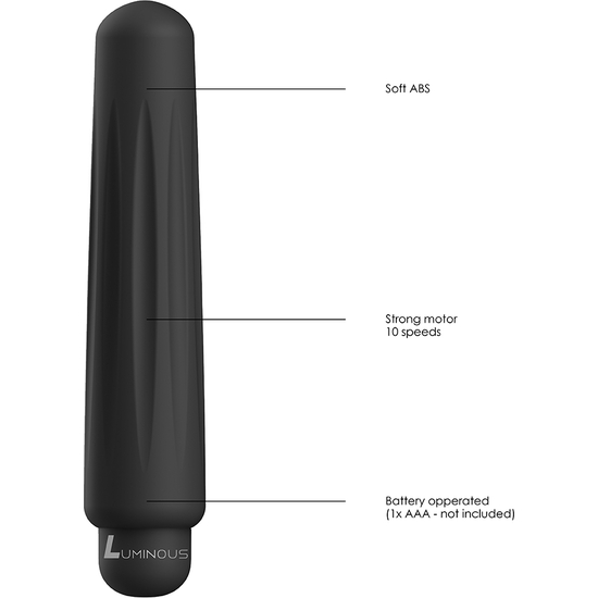 DELIA - BULLET VIBRATOR - ABS BULLET WITH SILICONE SLEEVE - 10-SPEED - BLACK