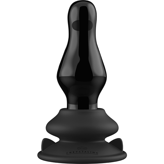 MISSY - GLASS VIBRATOR - WITH SUCTION CUP AND REMOTE - RECHARGEABLE - 10 SPEEDS - BLACK