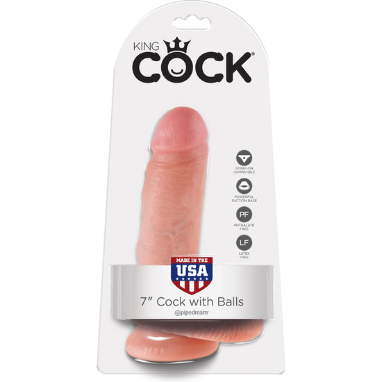 KING COCK REALISTIC PENIS WITH TESTICLES 18 CM