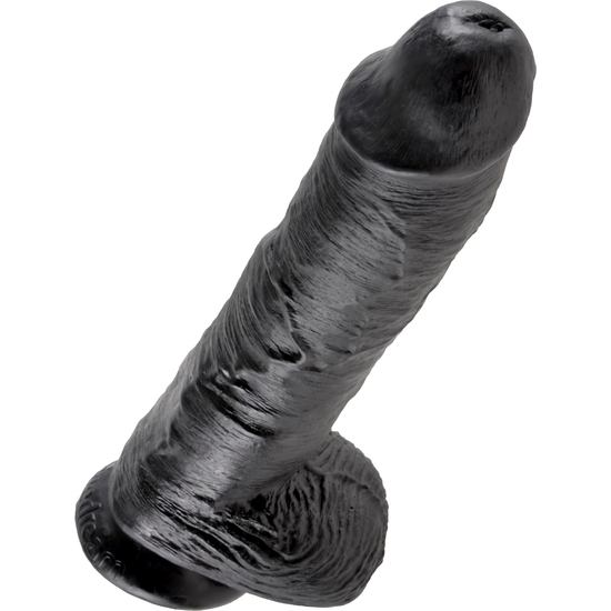 King Cock Realistic Penis With Testicles 25.5 Cm Black