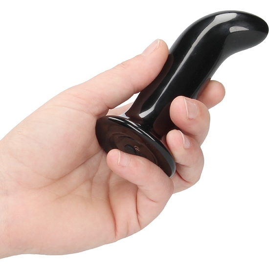 PRICKLY - GLASS VIBRATOR - WITH SUCTION CUP AND REMOTE CONTROL - RECHARGEABLE - 10 SPEEDS - BLACK