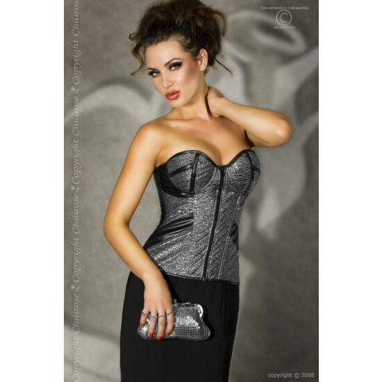 ELEGANT SEXY PARTY CORSET WITH SILVER ZIPPER