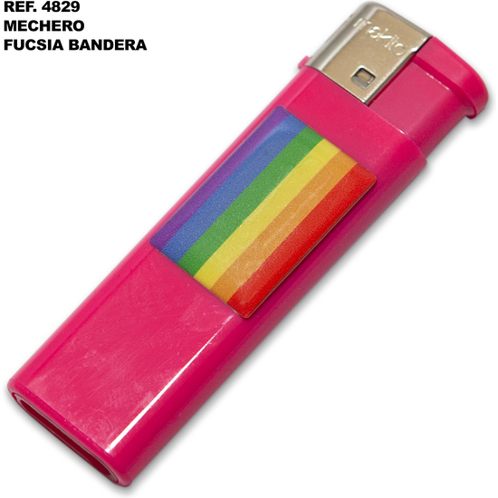 FUSCIA ELECTRIC LIGHTER WITH LGBT FLAG