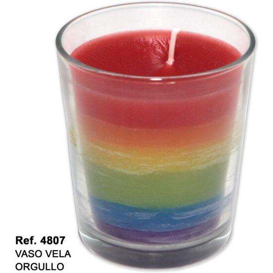 CANDLE GLASS WITH THE LGBT FLAG