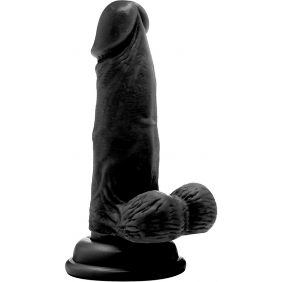 Realrock Realistic Penis With Scrotus 15 Cm - Black
