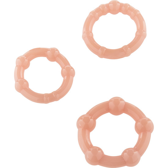 Stay Hard - Set Of Three Flesh Color Penis Rings