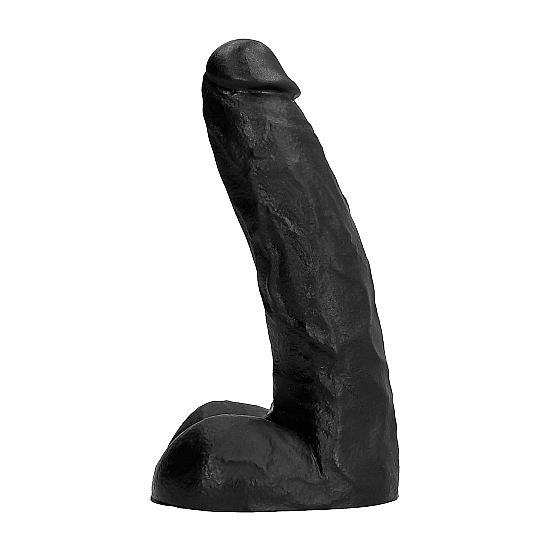 ALL BLACK REALISTIC PENIS WITH TESTICLES 22CM ALL BLACK