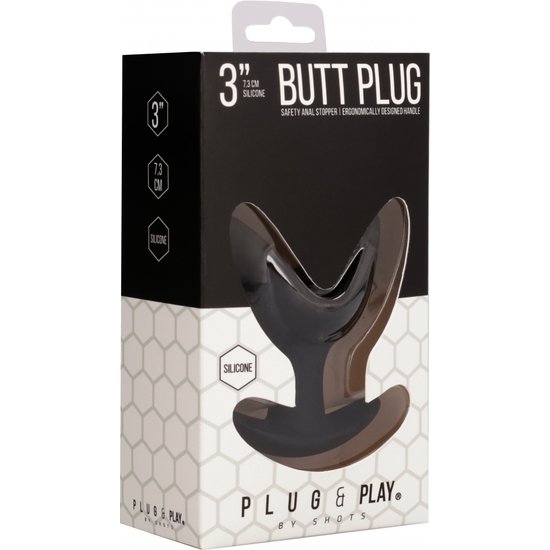 BUTT PLUG - SPLIT 3 - 6CM - BLACK