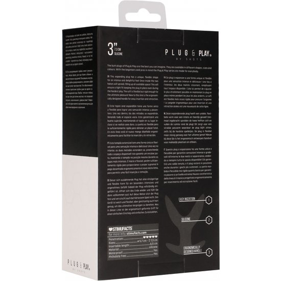 BUTT PLUG - SPLIT 3 - 6CM - BLACK