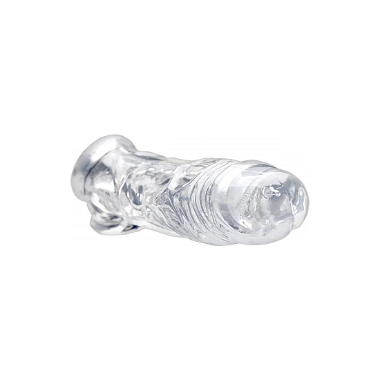 REALISTIC SHEATH WITH RING FOR TESTICLES - TRANSPARENT