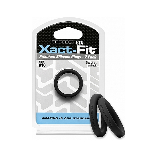 XACT-FIT PACK OF 2 SILICONE RINGS 11CM - BLACK PERFECT FIT