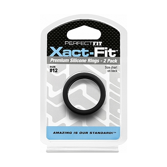 XACT-FIT PACK OF 2 SILICONE RINGS 12.8CM - BLACK
