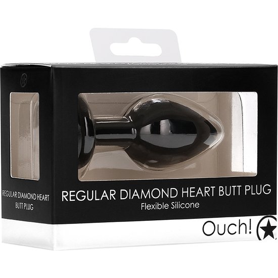 DIAMOND HEART BUTT PLUG - REGULAR - BLACK