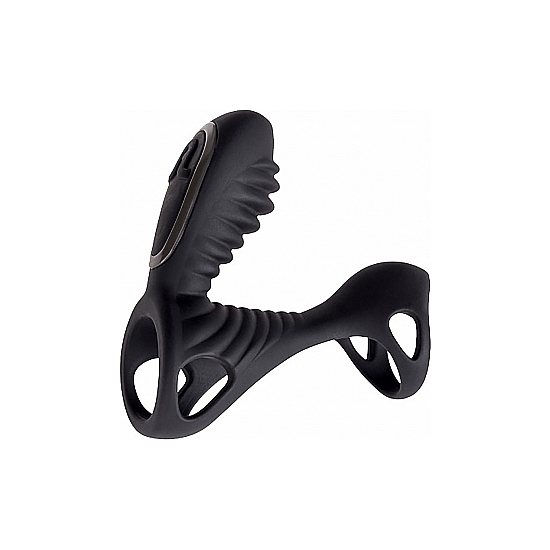 GLADIATOR F RING VIBRATOR WITH PLUG AND REMOTE CONTROL - BLACK