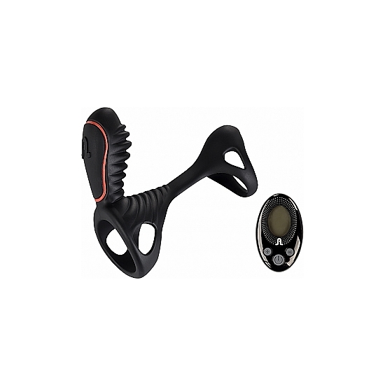 GLADIATOR COCK RING WITH REMOTE CONTROL - BLACK