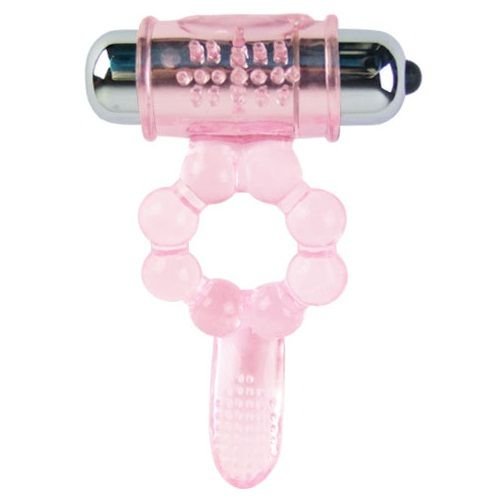 Baile - Silicone Ring 10 Tongue Rhythms With Pink Vibration BAILE - SILICONE RING 10 TONGUE RHYTHMS WITH PINK VIBRATION