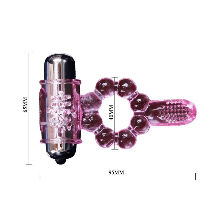 Baile - Silicone Ring 10 Tongue Rhythms With Pink Vibration BAILE - SILICONE RING 10 TONGUE RHYTHMS WITH PINK VIBRATION