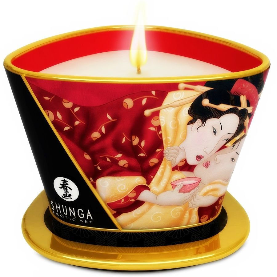 Buy Shunga - Mini Caress By Candelight Strawberries And Cava Massage Candle 170 Ml