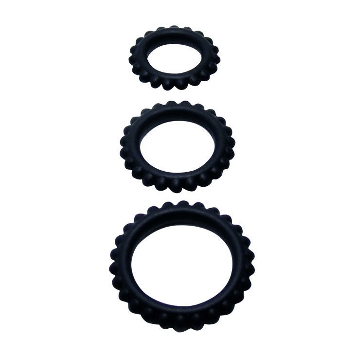 Baile - Titan Set 3pcs Cock Ring Black 2.8 + 2.4 + 1.9 Cm BAILE - TITAN SET 3PCS COCK RING BLACK 2.8 + 2.4 + 1.9 CM