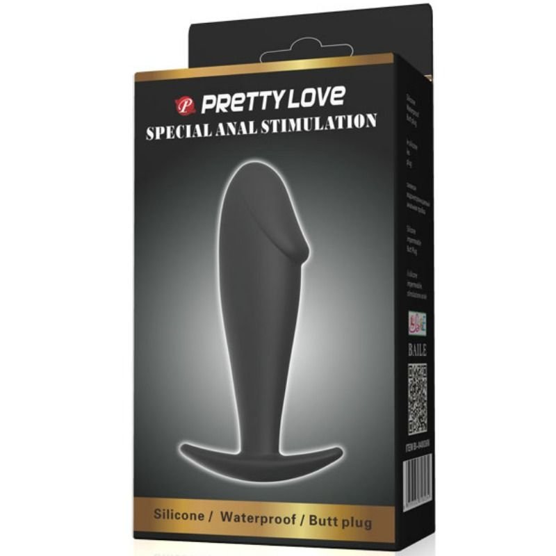 Pretty Love - Anal Plug Silicone Penis Form Black PRETTY LOVE - ANAL PLUG SILICONE PENIS FORM BLACK