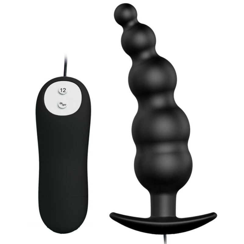 Buy Pretty Love - Anal Plug Silicone Extra Stimulation And 12 Vibration Modes Black Remote Control