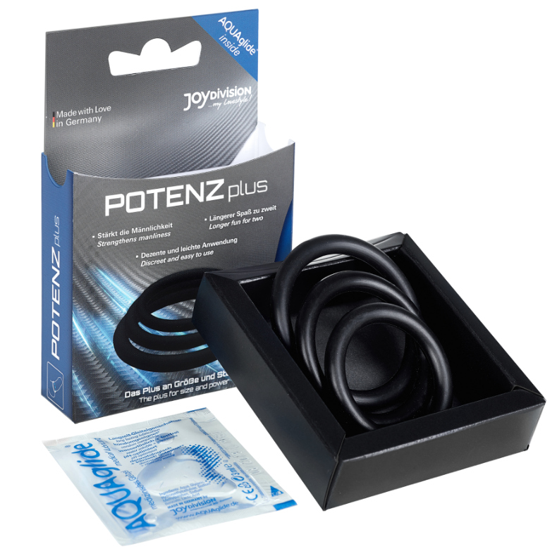 Joydivision Potenzduo - Plus 3 Black Rings Set - S, M, L JOYDIVISION POTENZDUO - PLUS 3 BLACK RINGS SET - S, M, L