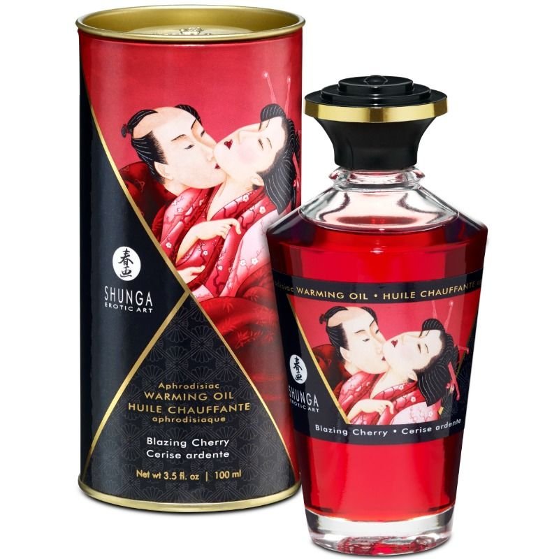 Buy Shunga - Heat Effect Massage Oil Intense Cherry Flavor 100 Ml