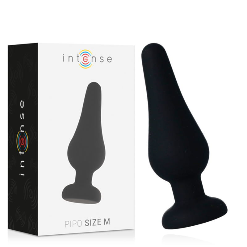 INTENSE - ANAL PLUG PIPO M BLACK SILICONE 11 CM INTENSE ANAL TOYS