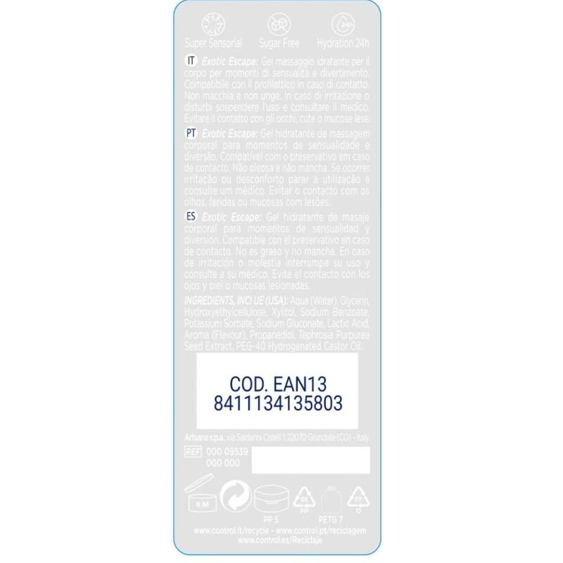 Control - 2 En 1 Massage & Pleasure Exotic 200 Ml CONTROL - 2 EN 1 MASSAGE & PLEASURE EXOTIC 200 ML