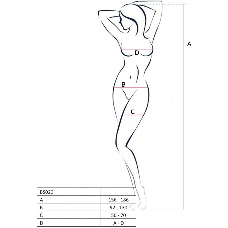 PASSION - WOMAN BS020 BODYSTOCKING BLACK ONE SIZE