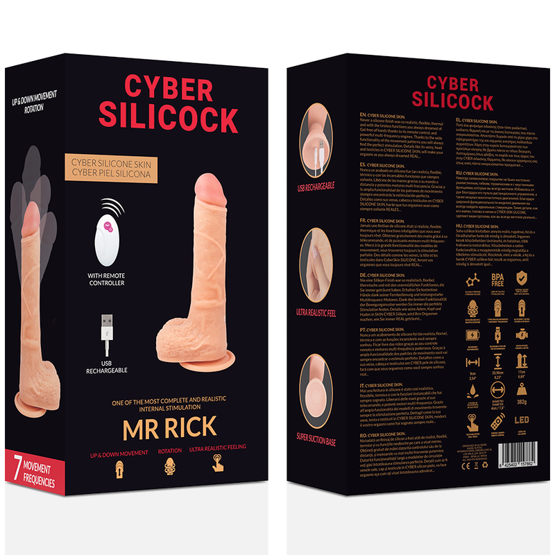 Cyber Silicock - Remote Control Realistic Mr Rick 20.9 Cm -o- 4 Cm CYBER SILICOCK - REMOTE CONTROL REALISTIC MR RICK 20.9 CM -O- 4 CM