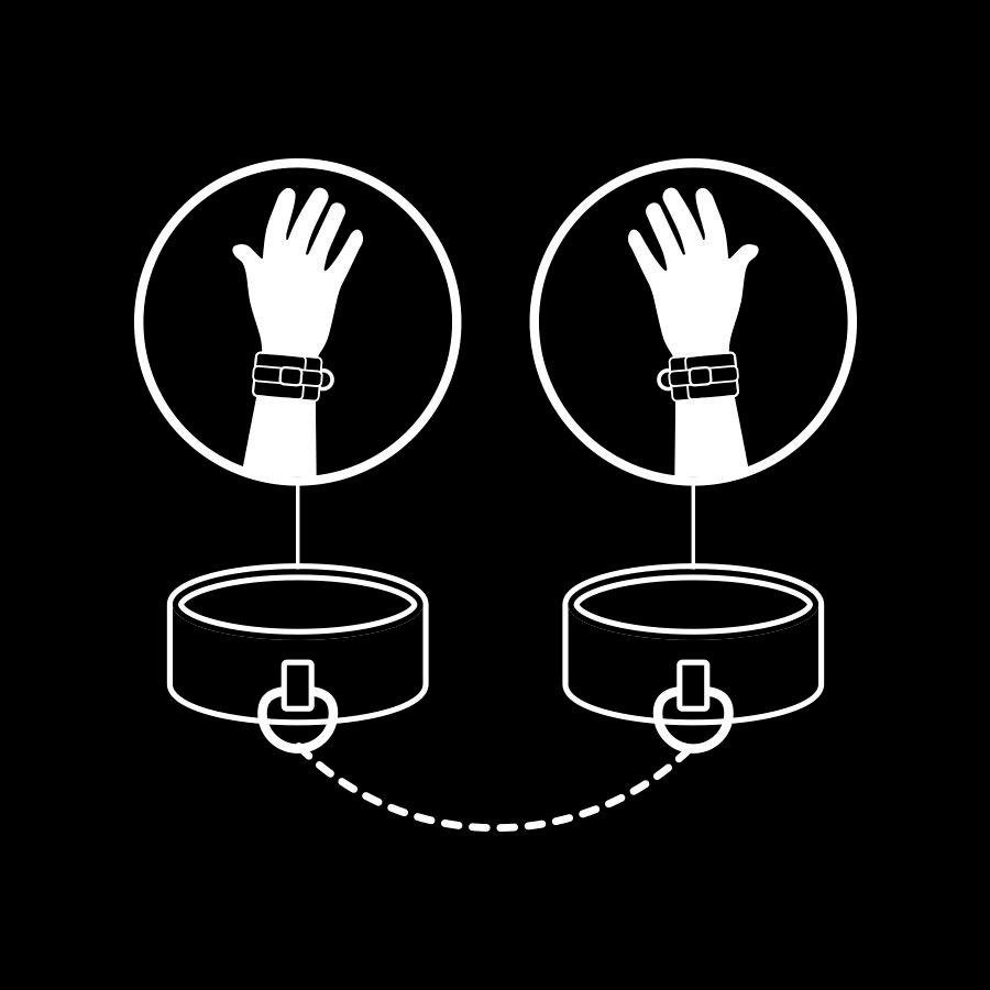 FETISH SUBMISSIVE - VEGAN LEATHER HANDCUFFS WITH NOPRENE LINING