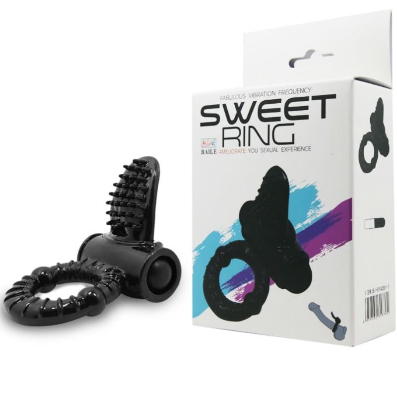 Baile - Sweet Ring Vibrating Ring With Textured Rabbit BAILE - SWEET RING VIBRATING RING WITH TEXTURED RABBIT