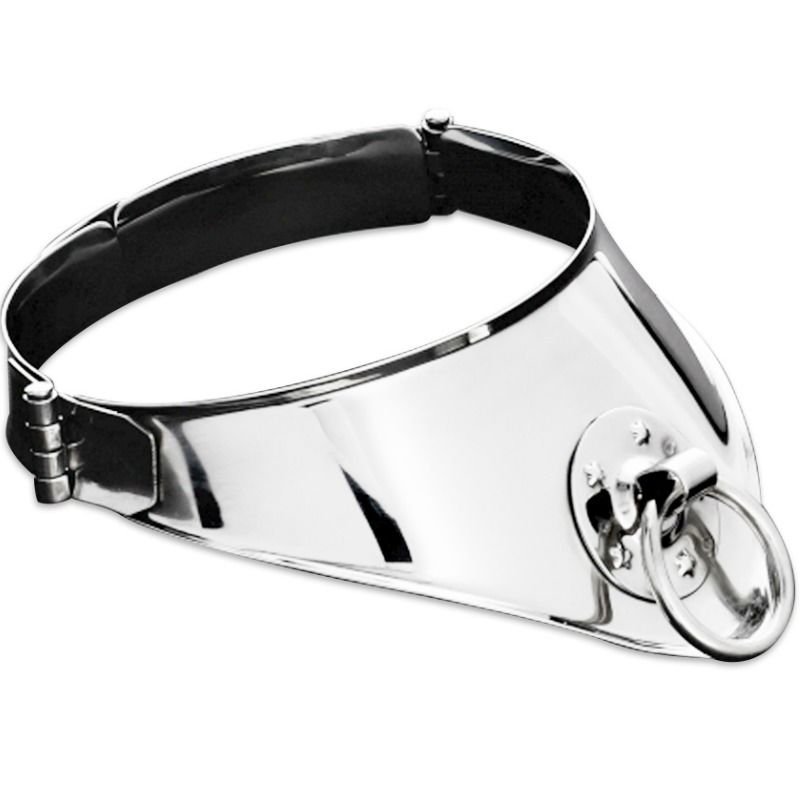 METAL HARD - RESTRAINT COLLAR WITH RING AND PADLOCK 12.5 CM METAL HARD