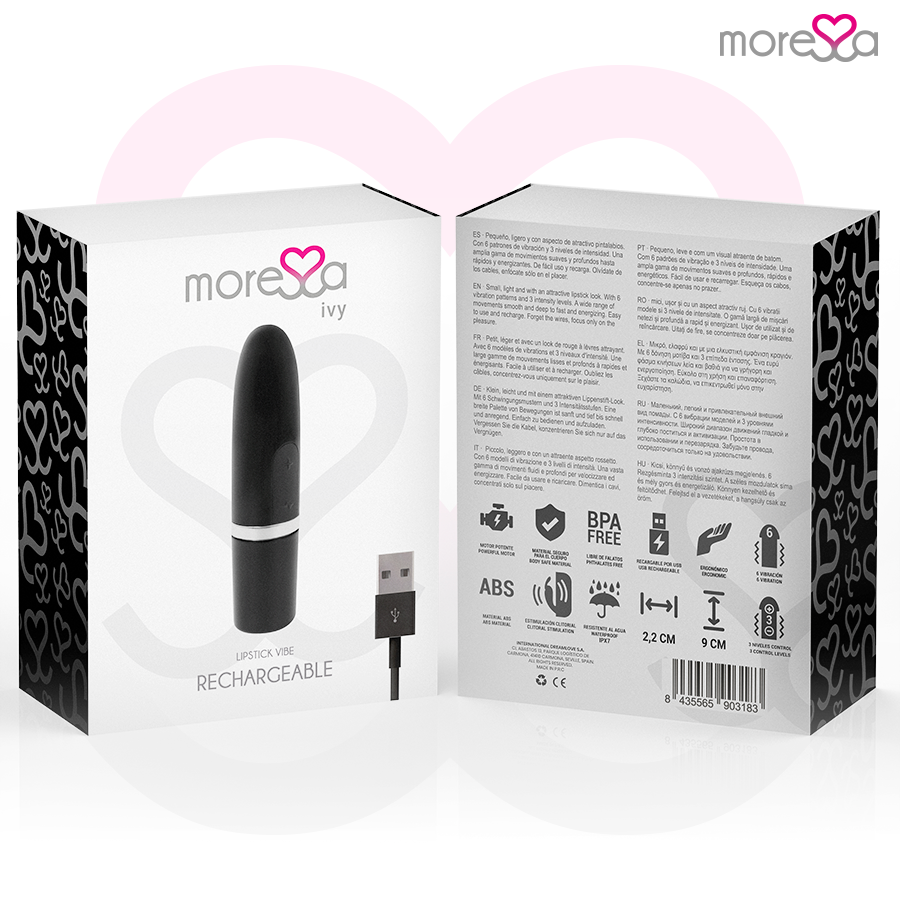 Moressa - Ivy Vibrator Stimulator Travel Black MORESSA - IVY VIBRATOR STIMULATOR TRAVEL BLACK